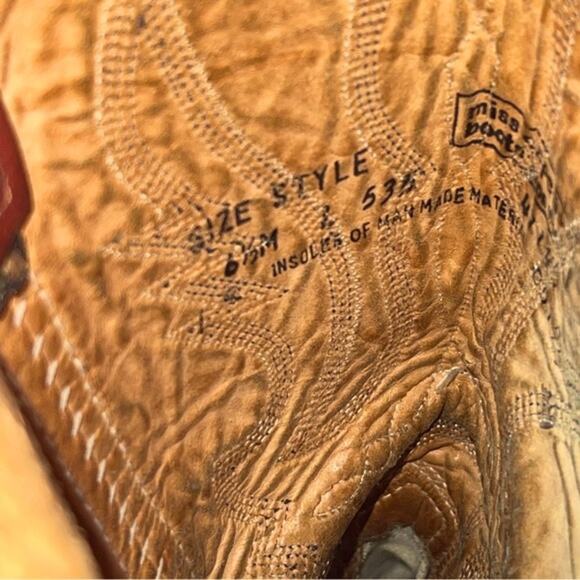 Miss Capezio Stacked Heel Leather Vintage Western Cowboy Boot Brown Size 6.5 - Picture 11 of 13